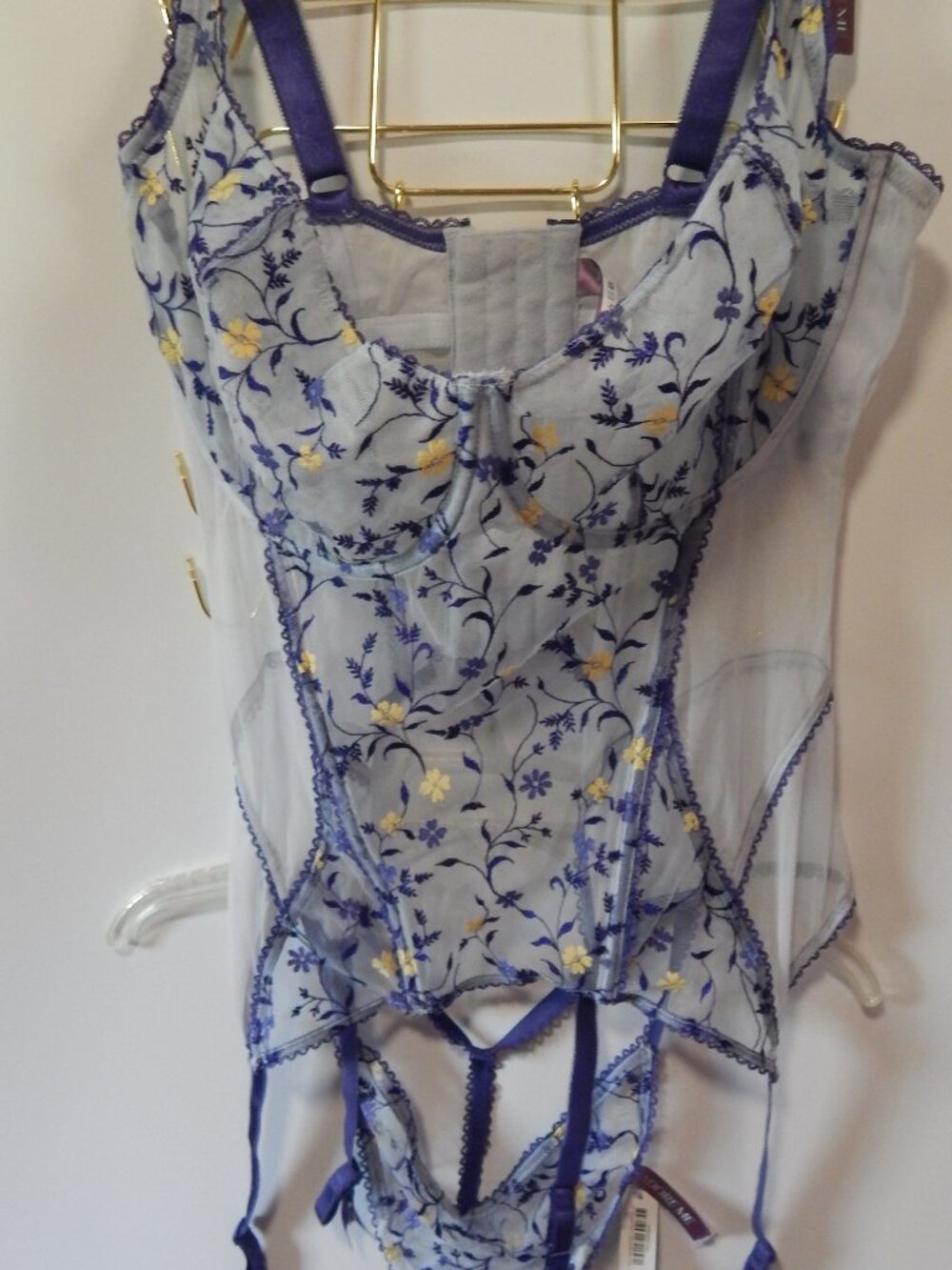Adore Me Floral Corset and Panty Set NWT